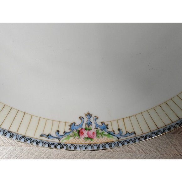 Noritake Savoy Handled Porcelain Serving Tray 10" Floral Gold Trim Vintage Japan - Picture 5 of 8